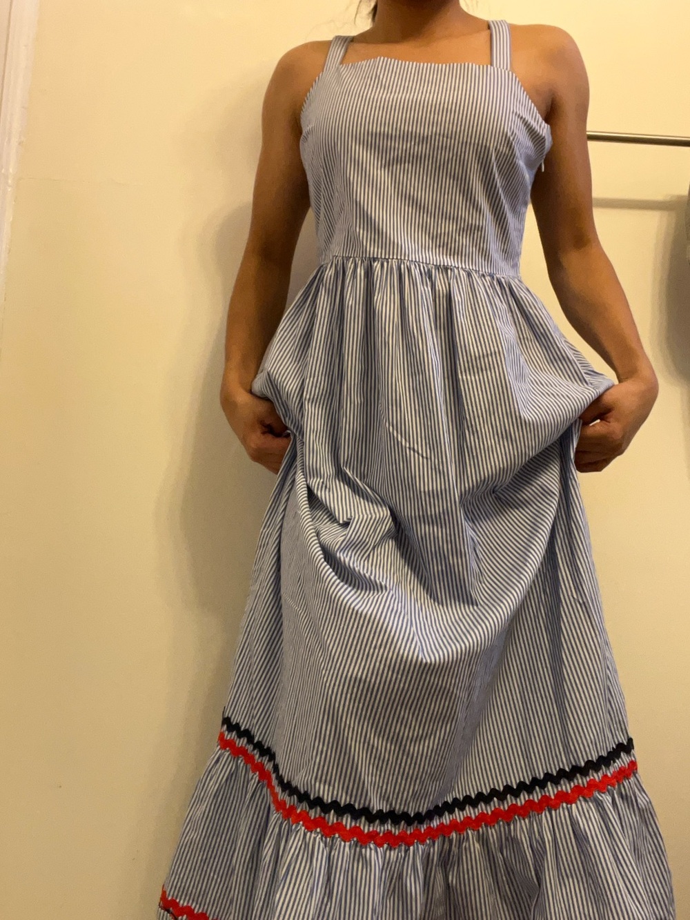 S26 Tiered Maxi Dress With Rickrack Trim